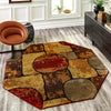 Bistro Lounge Collection Area Rug -  Cappuccino Octagon Multi  lifestyle 85