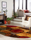 Bistro Lounge Collection Area Rug -  Cappuccino Oval Multi  lifestyle 31