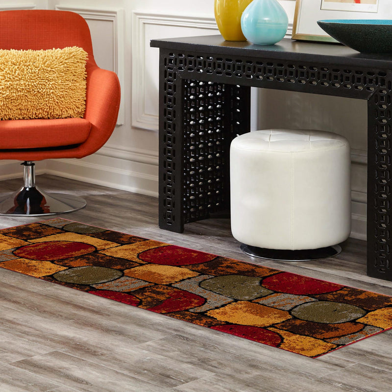 Bistro Lounge Collection Area Rug -  Cappuccino Runner Multi  lifestyle 92