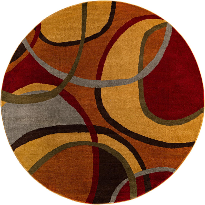 Bistro Lounge Collection Area Rug -  Macchiato Round Multi  lifestyle 16