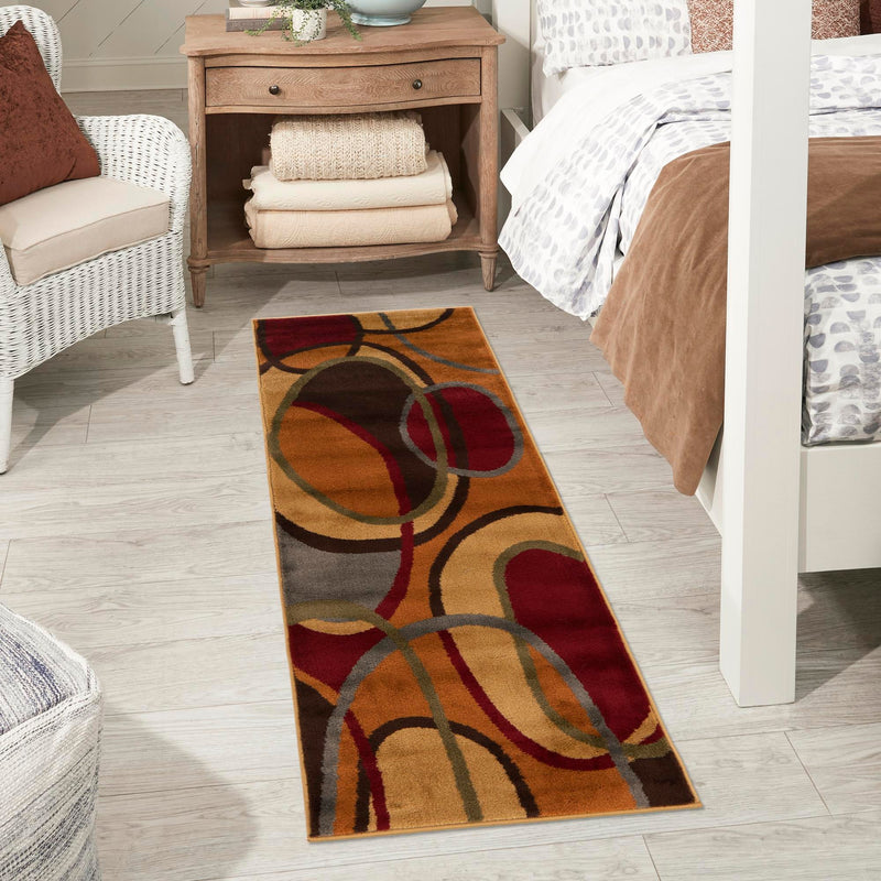 Bistro Lounge Collection Area Rug -  Macchiato Runner Multi  lifestyle 85