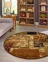 Bistro Lounge Collection Area Rug -  Affogato Round Beige  lifestyle 43