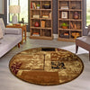 Bistro Lounge Collection Area Rug -  Affogato Round Beige  lifestyle 157