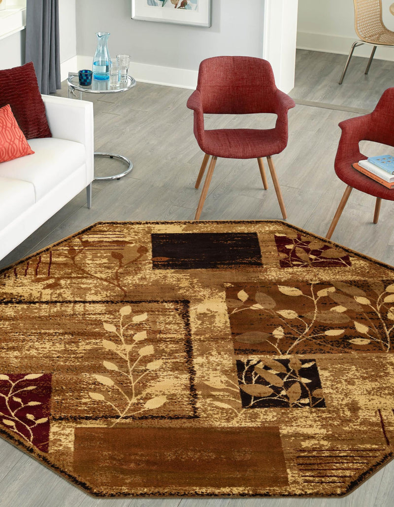 Bistro Lounge Collection Area Rug -  Affogato Octagon Beige  lifestyle 50