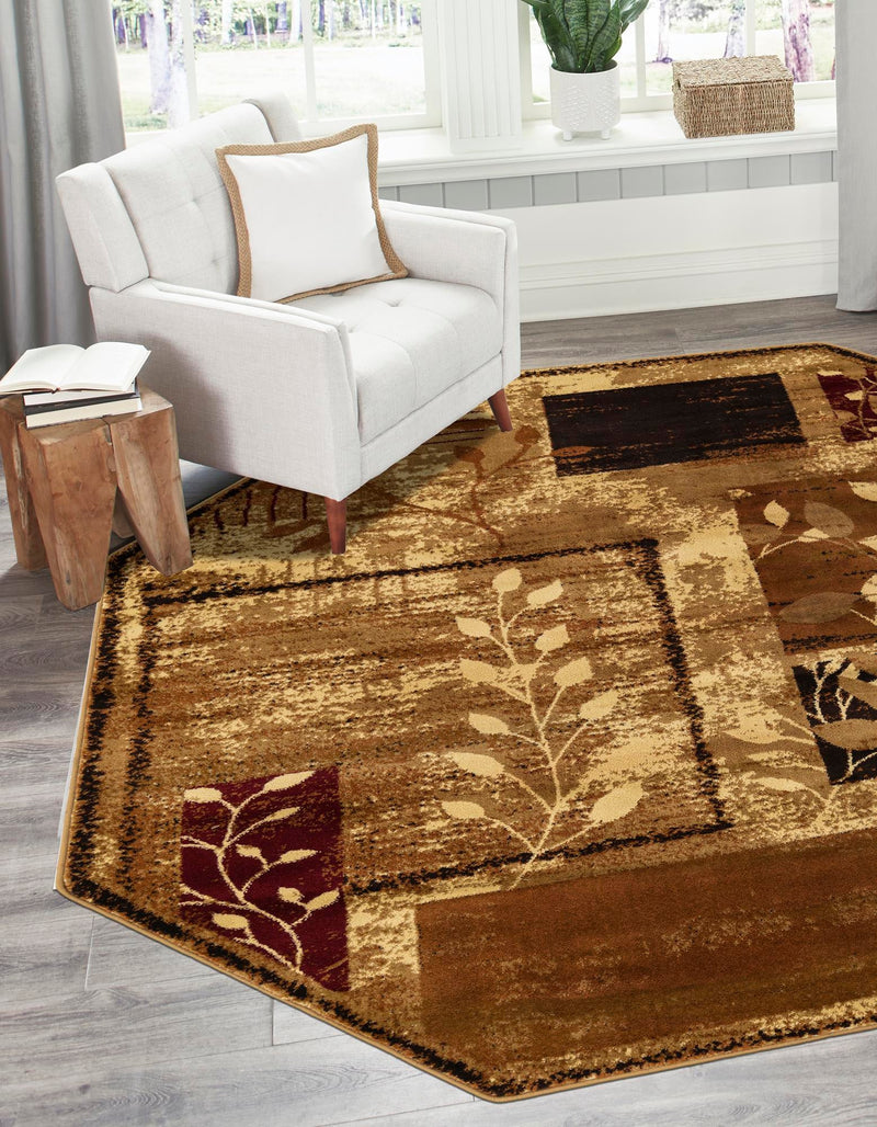 Bistro Lounge Collection Area Rug -  Affogato Octagon Beige  lifestyle 80