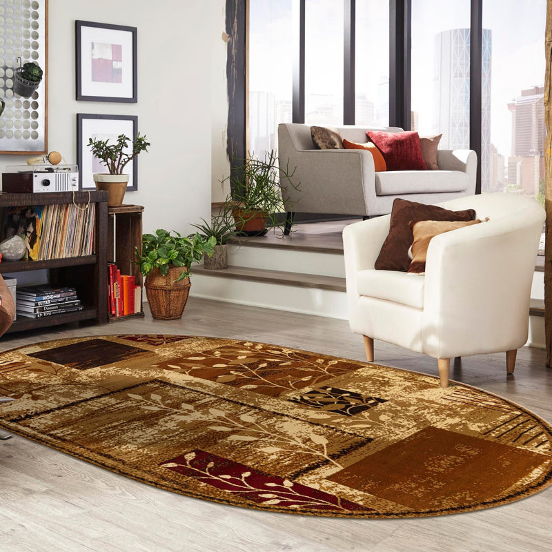 Bistro Lounge Collection Area Rug -  Affogato Oval Beige  lifestyle 115