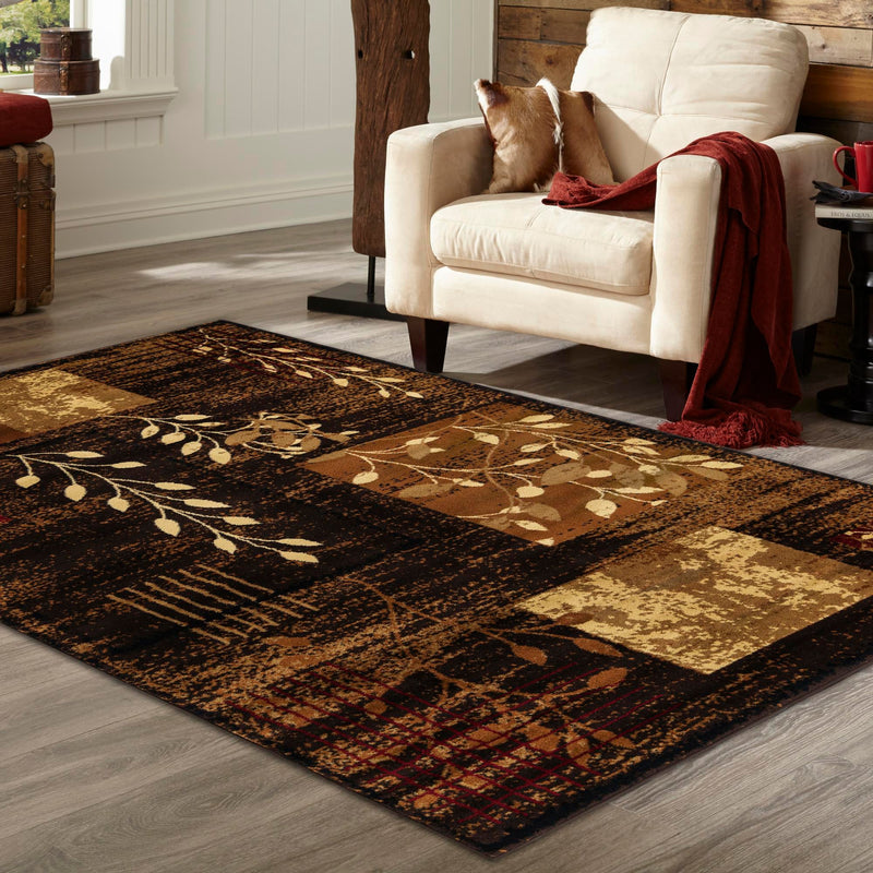 Bistro Lounge Collection Area Rug -  Affogato Rectangle Brown  lifestyle 29