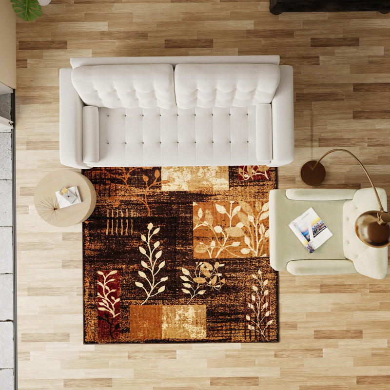 Bistro Lounge Collection Area Rug -  Affogato Square Brown  lifestyle 168