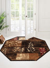 Bistro Lounge Collection Area Rug -  Affogato Octagon Brown  lifestyle 70