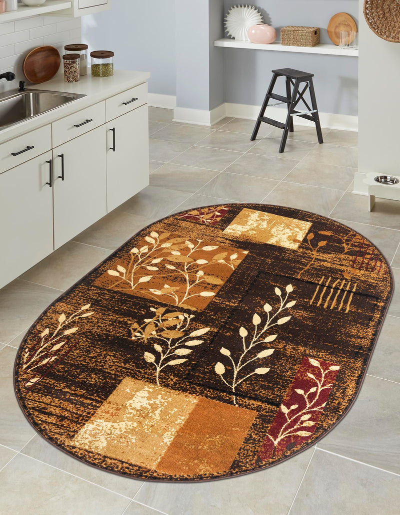 Bistro Lounge Collection Area Rug -  Affogato Oval Brown  lifestyle 41