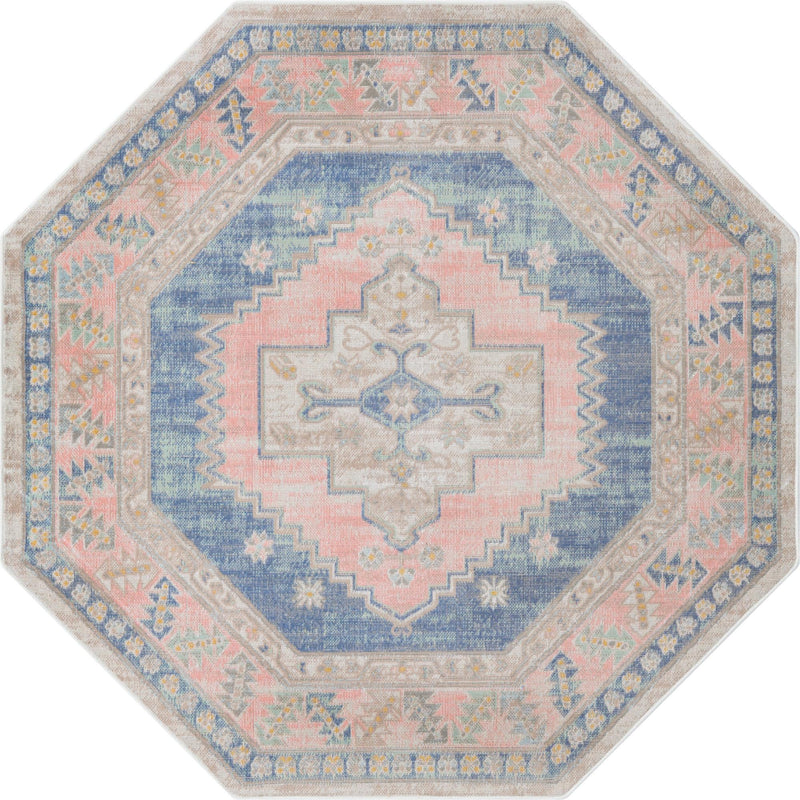 Savannah Series Collection Area Rug -  Augusta (French Blue) Octagon French Blue  lifestyle 10