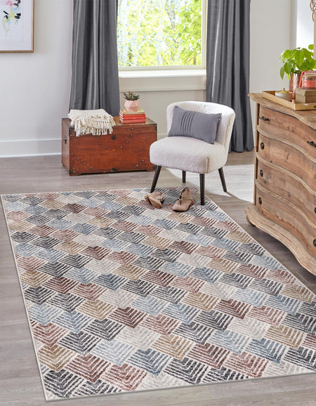 Geo Garden Lattice Collection Area Rug -  Casablanca