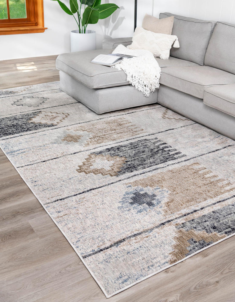 Desert Modern Eco Rug Series Collection Area Rug -  Taos Rectangle Ivory  lifestyle 2