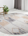 Desert Modern Eco Rug Series Collection Area Rug -  Taos Round Ivory  lifestyle 52