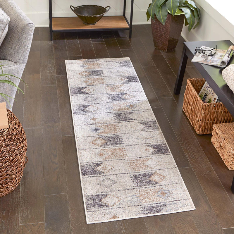 Desert Modern Eco Rug Series Collection Area Rug -  Taos Runner Ivory  lifestyle 60