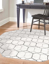 Garden Maze Retreat Collection Area Rug - Hedgegrove Octagon White  lifestyle 72