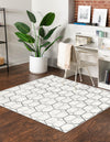 Garden Maze Retreat Collection Area Rug - Hedgegrove Square White  lifestyle 74