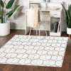 Garden Maze Retreat Collection Area Rug - Hedgegrove Square White  lifestyle 173