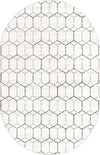 Garden Maze Retreat Collection Area Rug - Hedgegrove Oval White  lifestyle 55