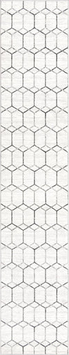 Garden Maze Retreat Collection Area Rug - Hedgegrove Runner White  lifestyle 57