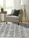 Garden Maze Retreat Collection Area Rug - Hedgegrove Oval Grey  lifestyle 113