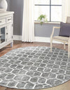 Garden Maze Retreat Collection Area Rug - Hedgegrove Oval Grey  lifestyle 143