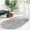 Garden Maze Retreat Collection Area Rug - Hedgegrove Oval Grey  lifestyle 210