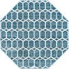 Garden Maze Retreat Collection Area Rug - Hedgegrove Octagon Blue  lifestyle 63