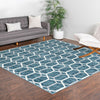 Garden Maze Retreat Collection Area Rug - Hedgegrove Square Blue  lifestyle 212