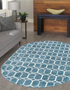 Garden Maze Retreat Collection Area Rug - Hedgegrove Oval Blue  lifestyle 114