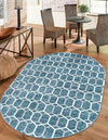 Garden Maze Retreat Collection Area Rug - Hedgegrove Oval Blue  lifestyle 173