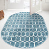 Garden Maze Retreat Collection Area Rug - Hedgegrove Oval Blue  lifestyle 204