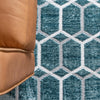 Garden Maze Retreat Collection Area Rug - Hedgegrove Square Blue  lifestyle 177