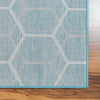 Garden Maze Retreat Collection Area Rug - Hedgegrove Square Blue  lifestyle 195