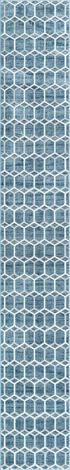 Garden Maze Retreat Collection Area Rug - Hedgegrove Runner Blue  lifestyle 61