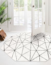 Garden Maze Retreat Collection Area Rug -  Arborlane Octagon White  lifestyle 78