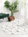 Garden Maze Retreat Collection Area Rug -  Arborlane Octagon White  lifestyle 93