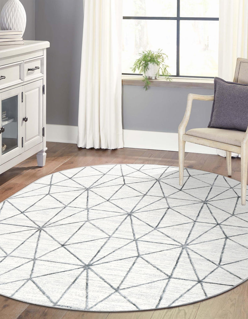 Garden Maze Retreat Collection Area Rug -  Arborlane Oval White  lifestyle 105