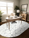 Garden Maze Retreat Collection Area Rug -  Arborlane Oval White  lifestyle 114