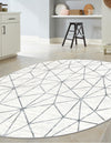 Garden Maze Retreat Collection Area Rug -  Arborlane Oval White  lifestyle 132