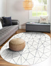 Garden Maze Retreat Collection Area Rug -  Arborlane Oval White  lifestyle 141