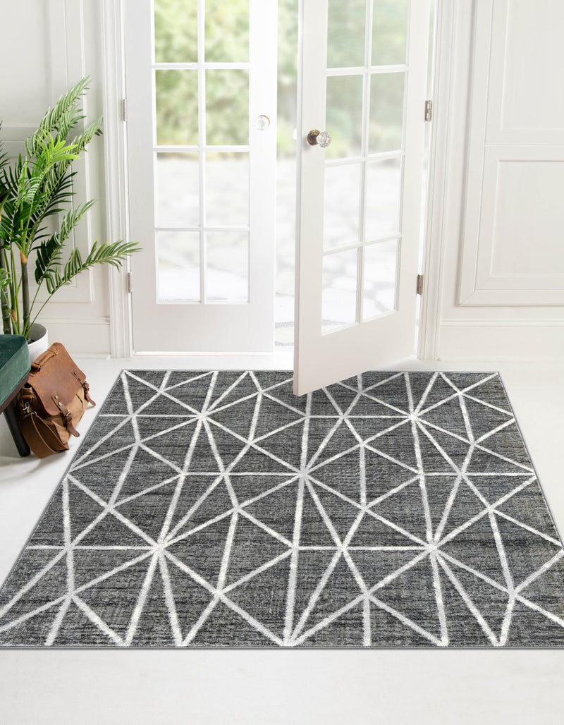 Garden Maze Retreat Collection Area Rug -  Arborlane Square Gray  lifestyle 81