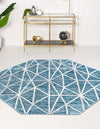 Garden Maze Retreat Collection Area Rug -  Arborlane Octagon Blue  lifestyle 74