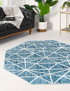 Garden Maze Retreat Collection Area Rug -  Arborlane Octagon Blue  lifestyle 83