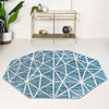 Garden Maze Retreat Collection Area Rug -  Arborlane Octagon Blue  lifestyle 201