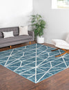 Garden Maze Retreat Collection Area Rug -  Arborlane Square Blue  lifestyle 84