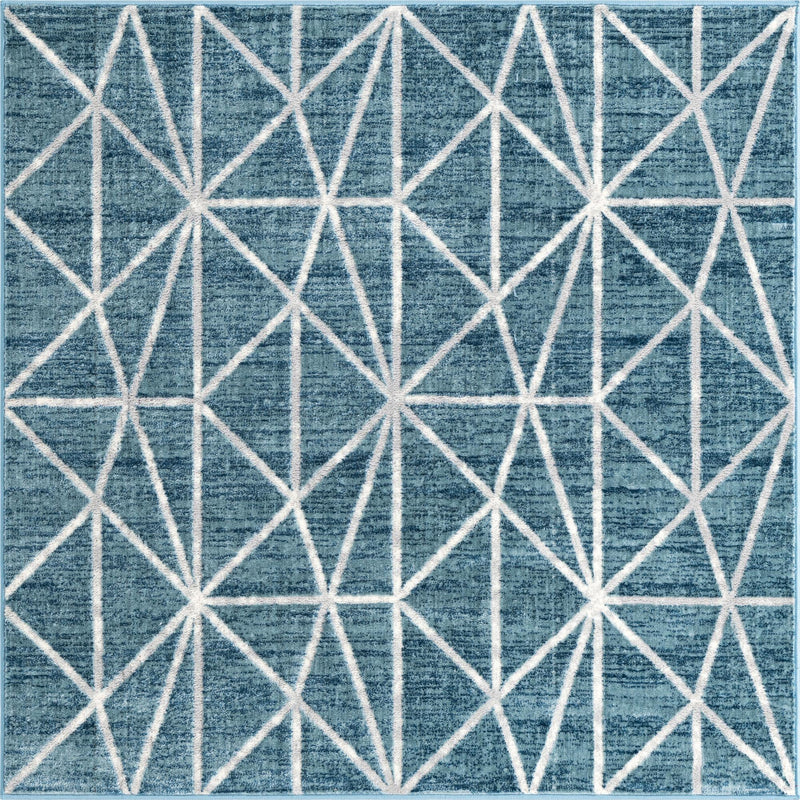 Garden Maze Retreat Collection Area Rug -  Arborlane Square Blue  lifestyle 66