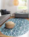 Garden Maze Retreat Collection Area Rug -  Arborlane Oval Blue  lifestyle 98