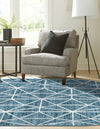 Garden Maze Retreat Collection Area Rug -  Arborlane Oval Blue  lifestyle 125