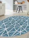 Garden Maze Retreat Collection Area Rug -  Arborlane Oval Blue  lifestyle 134